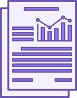 Colored Report Icon. Icon of Financial Document with Chart and Records. Finance and Data Analytics Concept vector