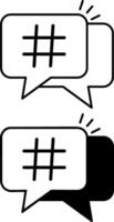 Topics Icons. Black and White Hashtag Icons. popular Topics, Trends. Social Media and Web Communications Concept vector