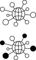 Networking icons. Black and White Global Network Icons. Internet and Mobile Connection vector