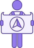 Orientation Color Icon. Man Looking at Map with Geolocation. Adventure and Camping Concept vector