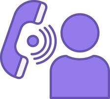 Colored Contacts Icon. Icon of a Man Talking on the Phone. Global Connection. Mobile Network and Internet vector