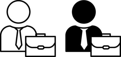 Professional icons. Icon of Business Man with Briefcase. Experienced specialist. Business Concept vector