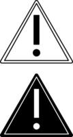 Signs Generic Caution. Black and White Icons. Exclamation mark. Danger Warning Sign, Risk in a Specific Area vector