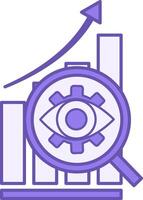 Predictive Analytics Color Icon. Icon of Eye in Magnifying Glass and Diagram. Finance and Data Analytics Concept vector
