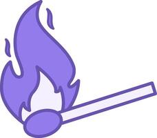 Color Icon Match. Burning Match Icon. Danger Symbol and Flammable Object. Camping and Tourism Concept vector