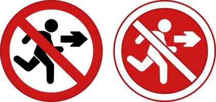 Red Signs No Exit. Prohibitory Evacuation Sign. No Emergency Exit. The sign is placed in a prominent place near the Attic or Basement vector
