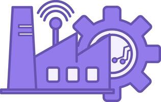 Industry 4.0 Color Icon. Icon of Industrial Building, Wi-Fi Network, and Gear. Fourth Industrial Revolution. Smart Factory. Concept of Technology and Innovation vector