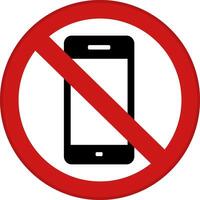Red Sign No Mobile Phone. Prohibitory Round Sign. Warning of Prohibition of Mobile Phone Use vector
