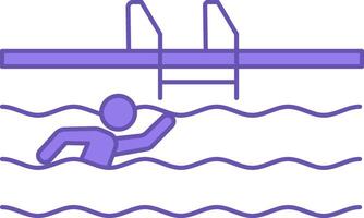 Colored Swimming Pool Icon. Icon of a Man Swimming in the Pool. Vacation and Travel Concept vector
