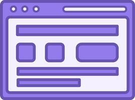 Colored Wireframe Icon. Website Wireframe Icon. User Interface of a Web Page in a Browser Window. Programming and Coding Concept vector
