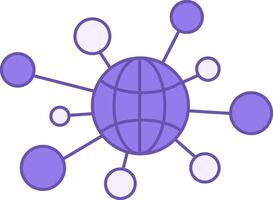 Colored Networking Icon. Global Network Icon. Internet and Mobile Connection vector