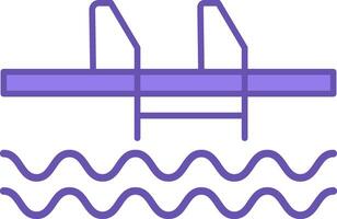 Colored Pool Icon. Icon of Swimming Pool with Ladder and Water. Travel and Vacation Concept vector