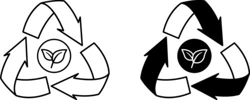 Recycle icons. Black and White Recycle Icons. Ecology and Environmental Protection Concept vector