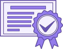 Patent Color Icon. Icon of Award for Patented Product. Registered Intellectual Property vector
