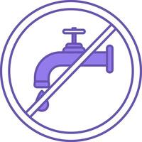 Colored Icon No Water. Faucet With Drop Of Water. Ecological Problem. Climate Change Concept vector