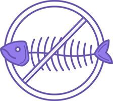 Extinction of Species Color Icon. Fish Skeleton Icon. Ecological Problem. Climate Change Concept vector