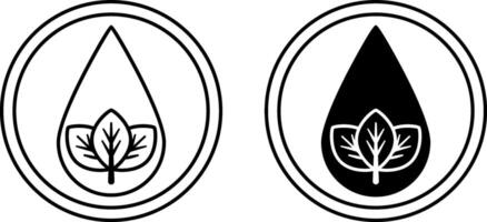 Paraben Free Icons. Black and White Icons of Leaves in a Drop. Product Safe for Skin and Health. Tag, Label for Natural and Organic Cosmetics vector