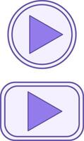 Colored Play Icons. Icons of Play Buttons vector