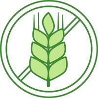 Gluten Free Green Icon. Wheat Branch Icon. The product is safe for allergy sufferers. Tag, Label for Natural Cosmetics and Products vector