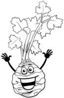 happy cartoon celery vegetable character coloring page vector
