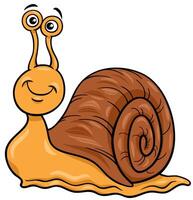 funny cartoon snail animal character vector