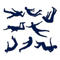 Flat design falling silhouette collection vector