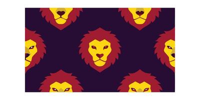 Seamless pattern with a lion head in a simple style. Good covers, fabrics, postcards and printing. vector