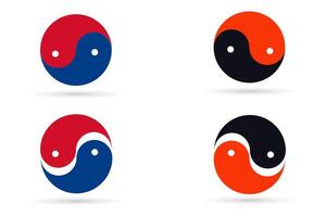Yin and yang glyph symbol illustration isolated background. vector