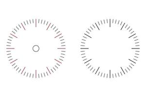Clock dial face timer thin icon. Minutes and seconds clock face illustration. Editable and scalable. vector