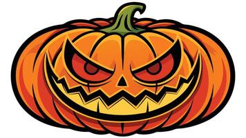 A mischievous Halloween pumpkin grinning with a wicked expression, ready to illuminate the spooky night during the festive autumn season vector