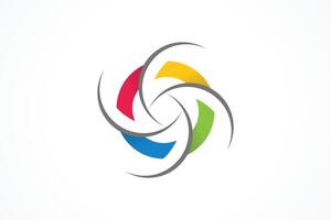 Spinning Abstract Shape Flat Logo Element vector