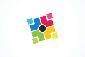 Colorful Square Abstract Shape Logo Design Element vector