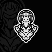 A black and white logo with a helmet on it vector