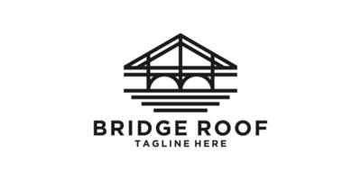 logo design bridge and roof,construction,building,architect,logo design ,symbol,icon,idea,creative. vector
