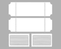 a set of three blank tickets on a gray background vector