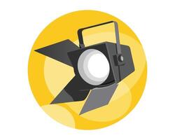 a yellow circle with a spotlight banner background vector