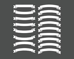 set of a white ribbons on a black background vector