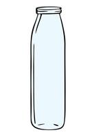 tall vertical jar for drinks and smoothies, jam, pickled vegetables. isolated on white background, hand drawn doodles. colored bottle for menu, cookbook, recipe, poster design. vector