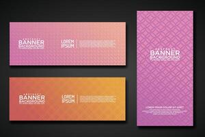 Set banner backgrounds with modern geometric lines textured pattern and colorful dynamic gradation vector