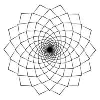 Abstract black line round mandala in white background. vector