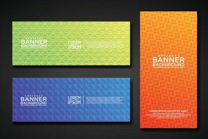 Set banner backgrounds with modern geometric lines textured pattern and colorful dynamic gradation vector