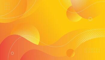 Orange gradient wavy shapes background vector