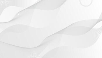 Abstract white and grey background with dynamic waves vector
