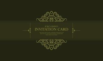 Ornament Invitation card design vintage style vector