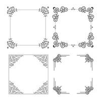 Set of Flat decorative frame design background vector