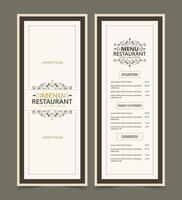 Vintage Menu Layout with ornamental Elements vector