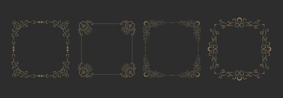 Set of decorative frame design background vector