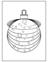 A Christmas ornament coloring page showcasing a decorative design, perfect for holiday-themed artistic expression vector