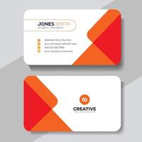 Free elegant minimal red color business card template vector