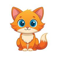 Orange cute cat in different poses. cartoon flat Funny playful kitty isolated on white background. vector